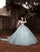 Quinceniera Dresses Long Ball Gown Glitter Lace Quinceanera Dress Baby Blue