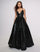 Prom Dresses Long A Line Formal Metallic Prom Dress Black