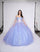 Quinceniera Dresses Sweet 16 Long 3D Glitter Quinceanera Dress Lilac/Baby Blue