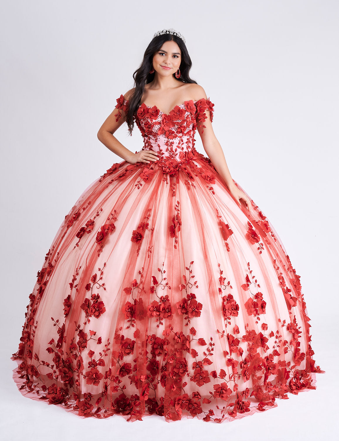 Quinceniera Dresses Sweet 16 Long Ball Gown Quinceanera Dress Red/Champagne