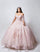 Quinceniera Dresses Ball Gown Long Floral Sweet 16 3D Quinceanera Dress Blush