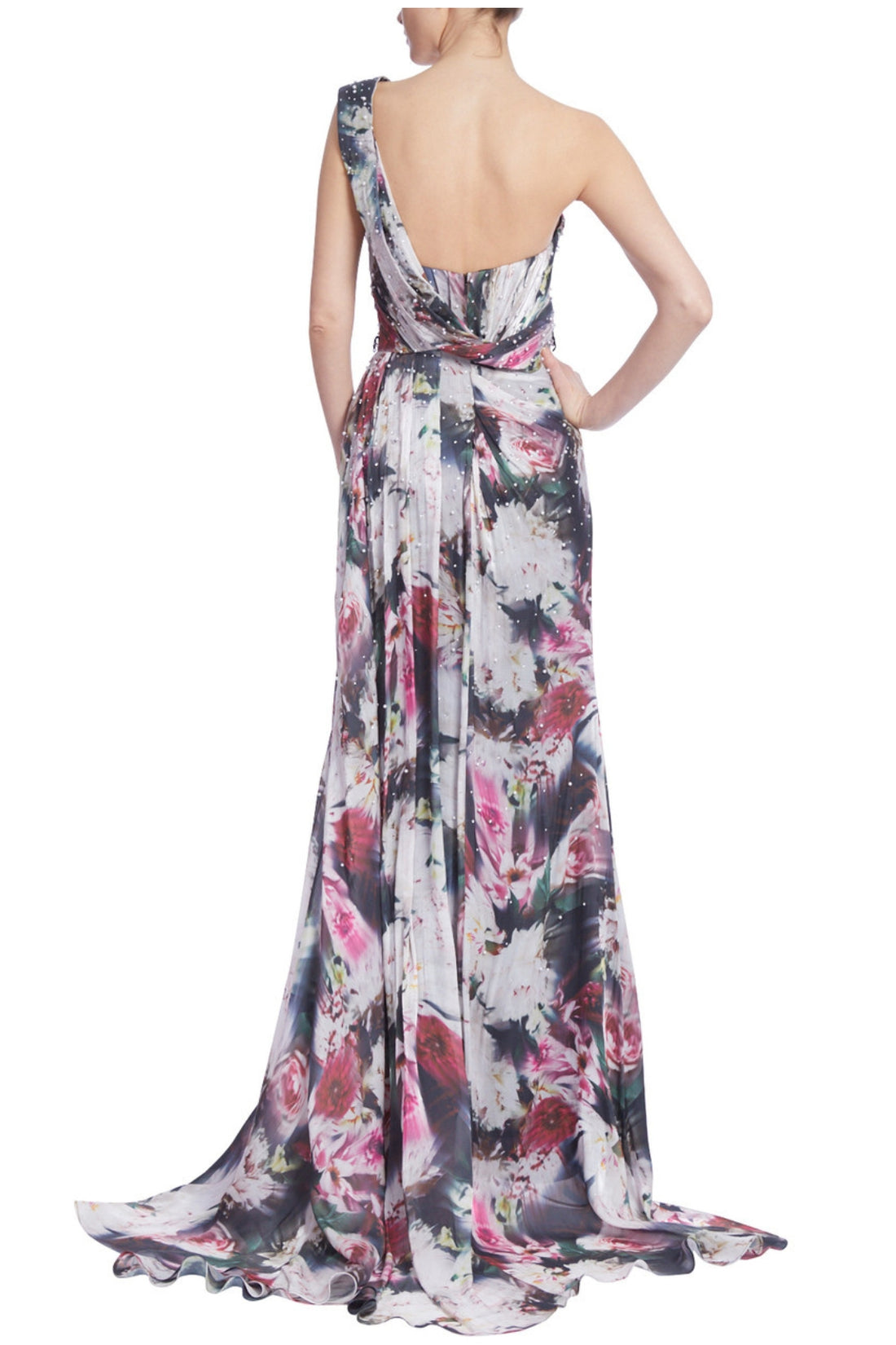 Formal Dresses Long Beaded Floral Formal Dress Fuchsia Multi