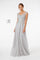 Embroidered Bodice V-Neck Long Formal Dress - The Dress Outlet Elizabeth K