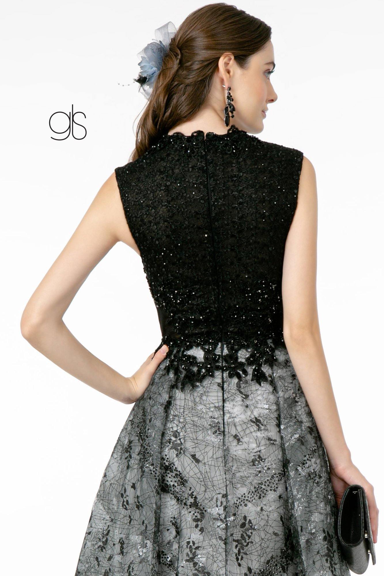Embroidered Jewel Prom Long Dress - The Dress Outlet Elizabeth K
