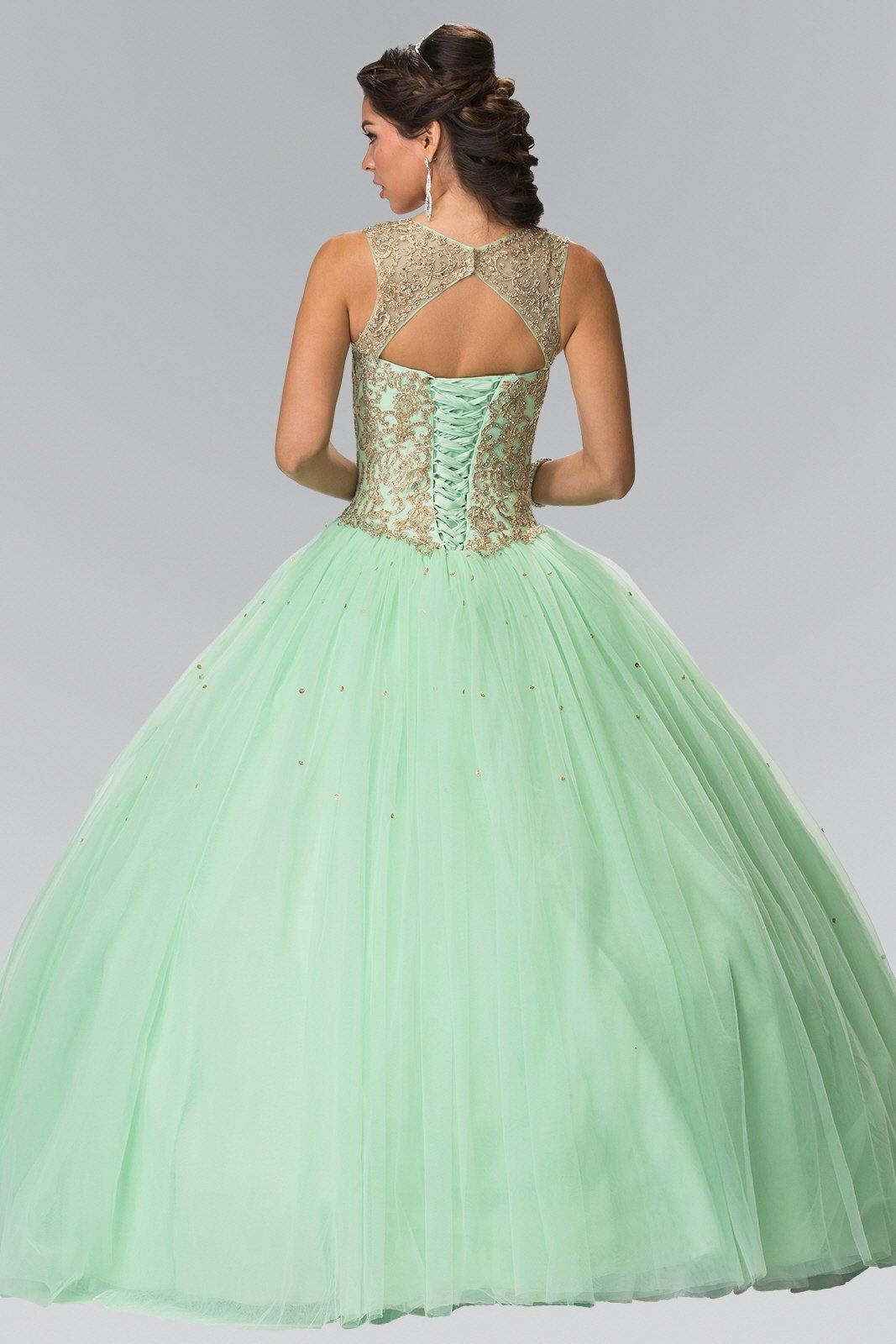 Embroidered Long Quinceanera Dress with Bolero - The Dress Outlet Elizabeth K
