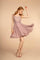Embroiered Bodice Chiffon Short Dress - The Dress Outlet Elizabeth K