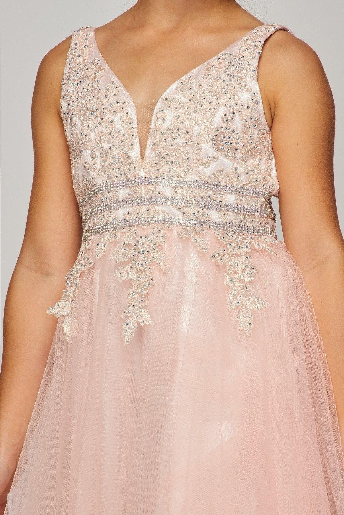 Floor Length Sleeveless Flower Girl Dress - The Dress Outlet