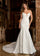 Wedding Dresses Lace Applique Long Mermaid Wedding Dress Ivory Nude