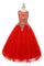 Flower Girls Beaded Ball Gown with Keyhole Back - The Dress Outlet Cinderella Couture