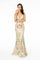 Fitted Iridecent Sequin Pattern Long Prom Dress - The Dress Outlet Elizabeth K