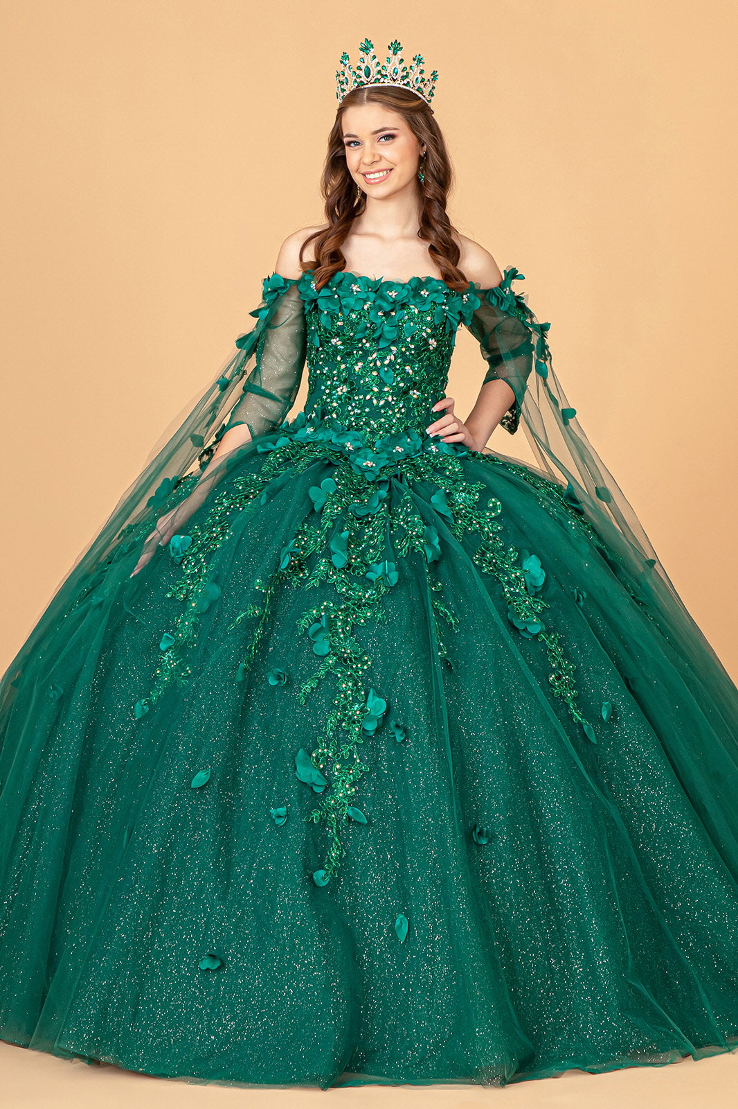 Quinceniera Dresses Off Shoulder Long Quinceniera Dress Green