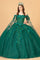 Quinceniera Dresses Off Shoulder Long Quinceniera Dress Green
