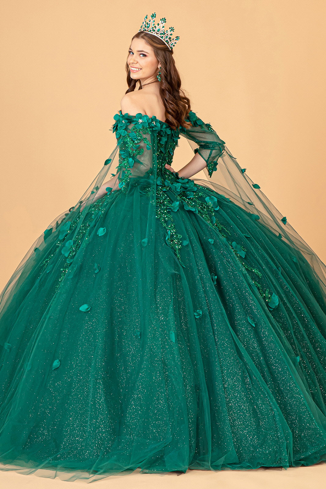 Quinceniera Dresses Off Shoulder Long Quinceniera Dress Green