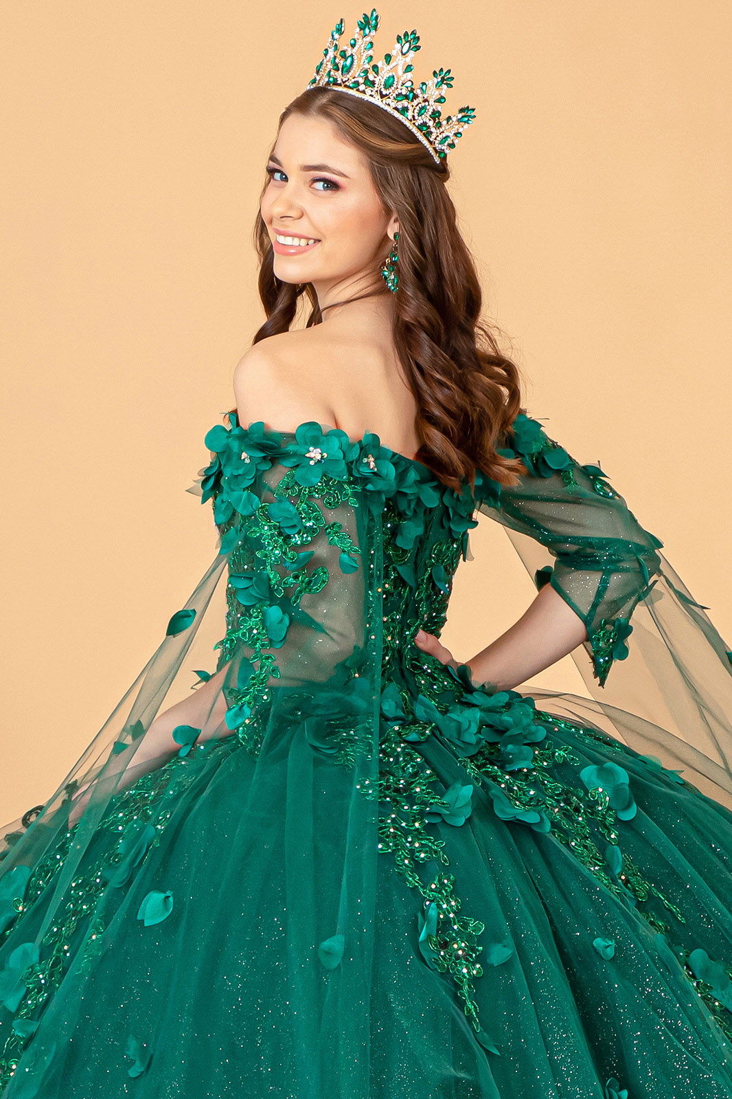 Quinceniera Dresses Off Shoulder Long Quinceniera Dress Green