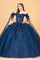 Quinceniera Dresses Off Shoulder Long Quinceniera Dress Navy