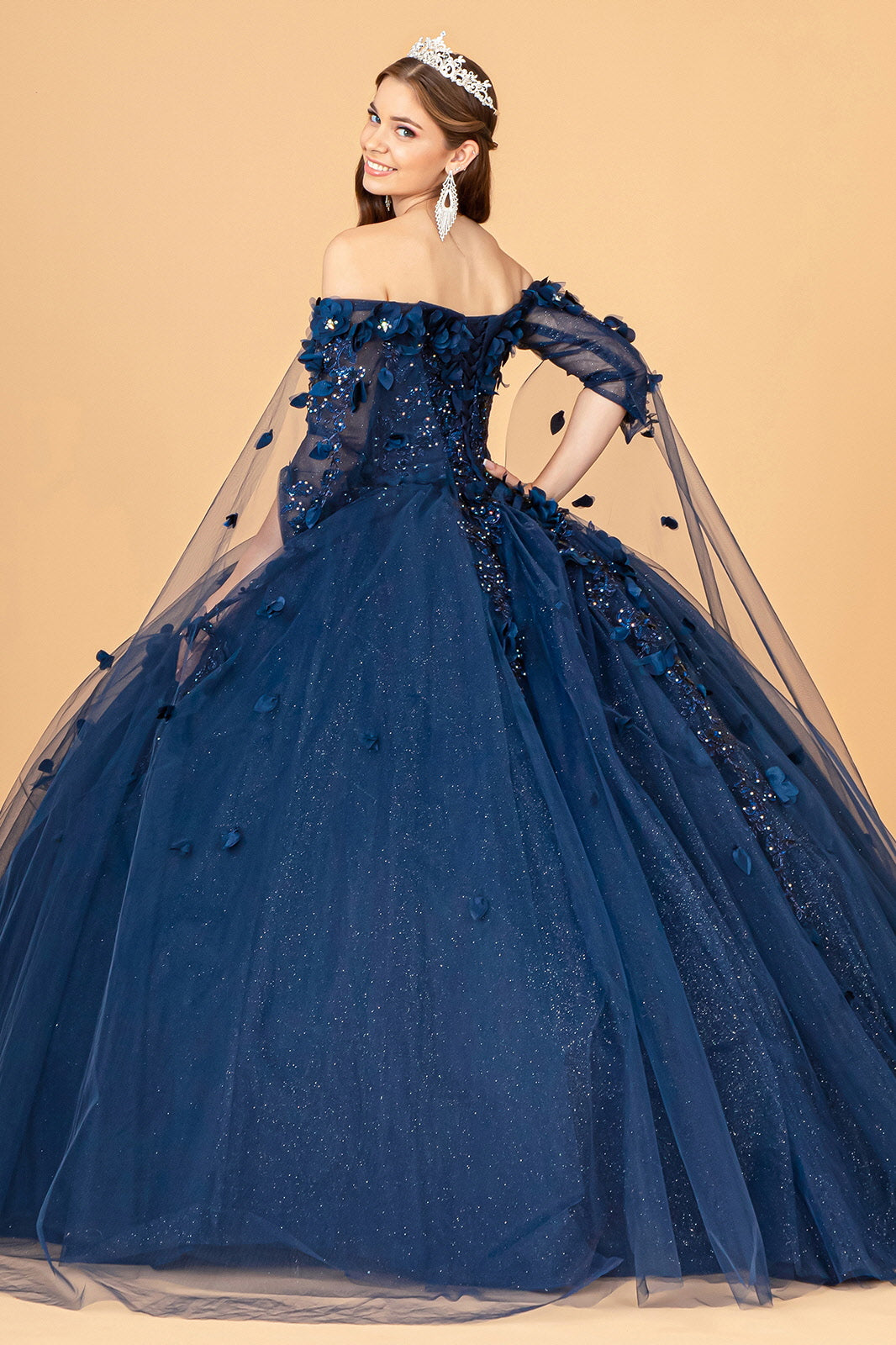 Quinceniera Dresses Off Shoulder Long Quinceniera Dress Navy