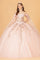 Quinceniera Dresses Off Shoulder Long Quinceniera Dress Rose Gold