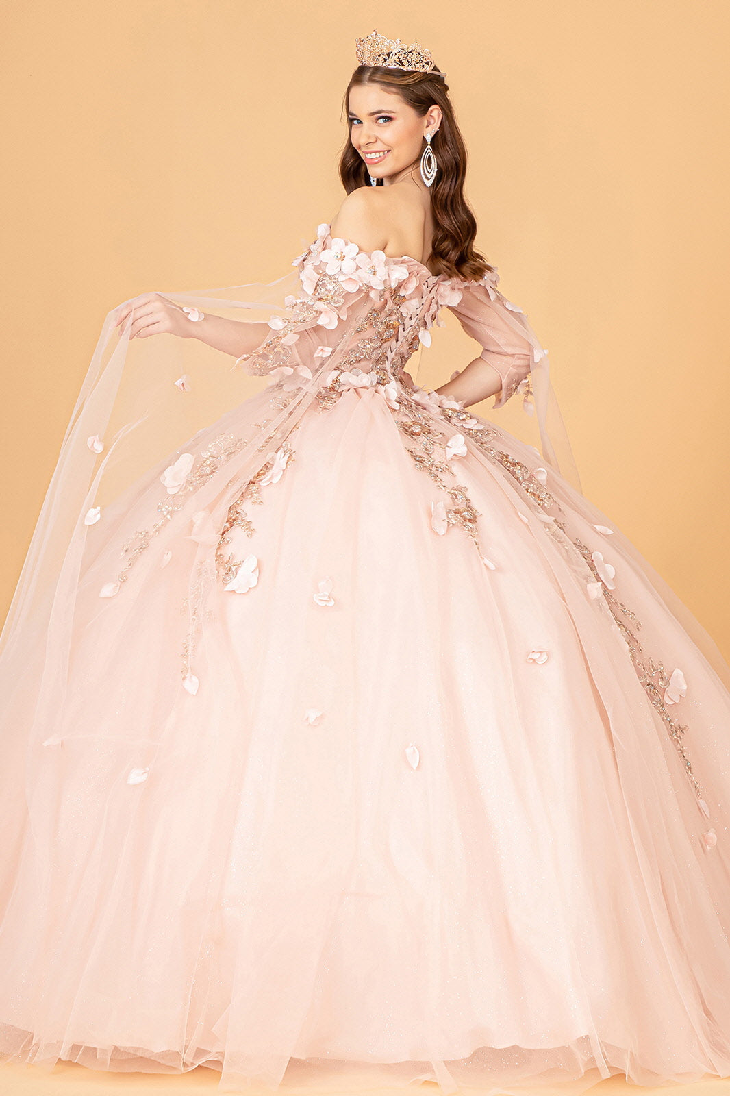 Quinceniera Dresses Off Shoulder Long Quinceniera Dress Rose Gold