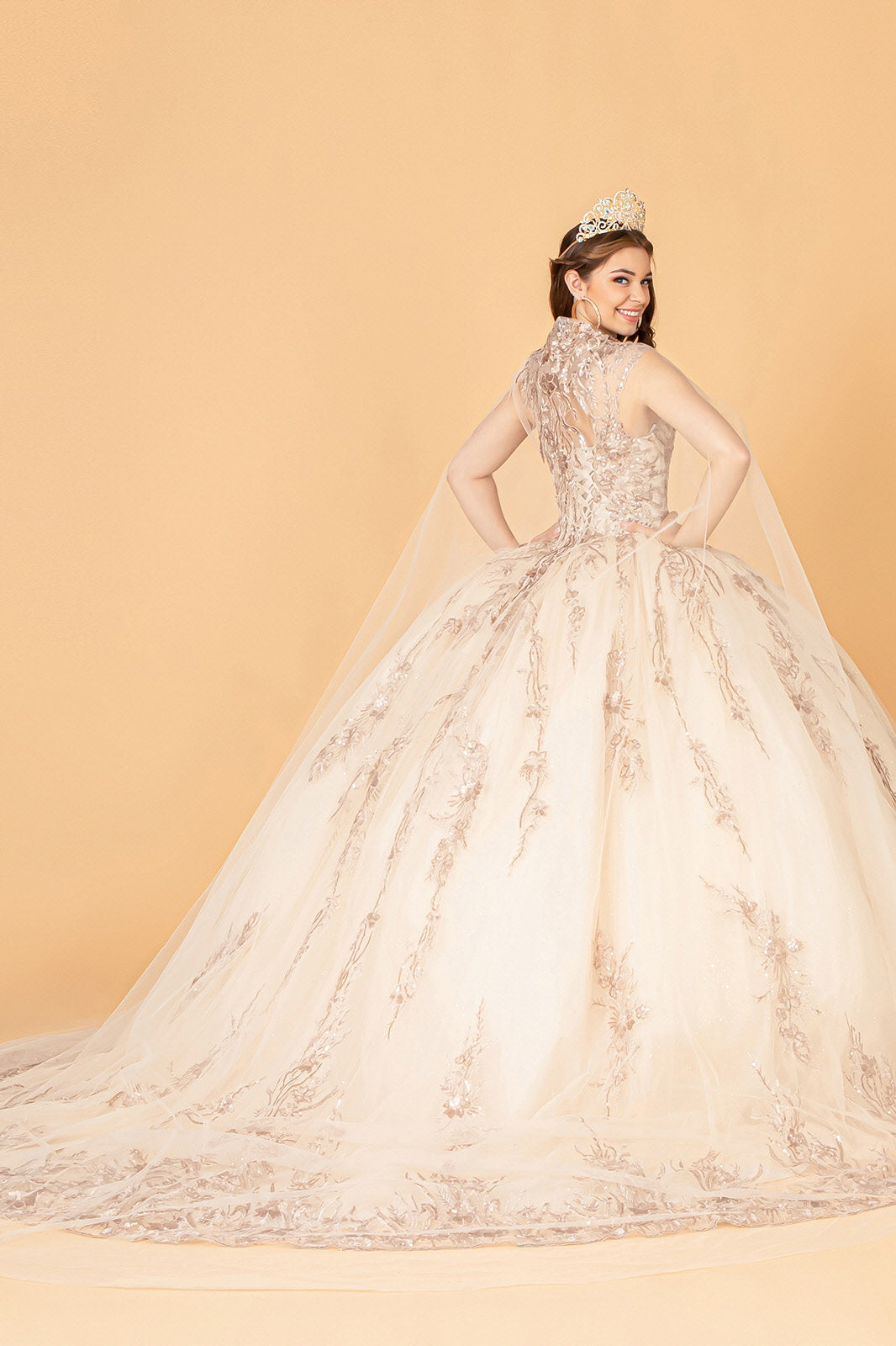 Quinceniera Dresses Sleeveless Long Quinceniera Dress Champagne