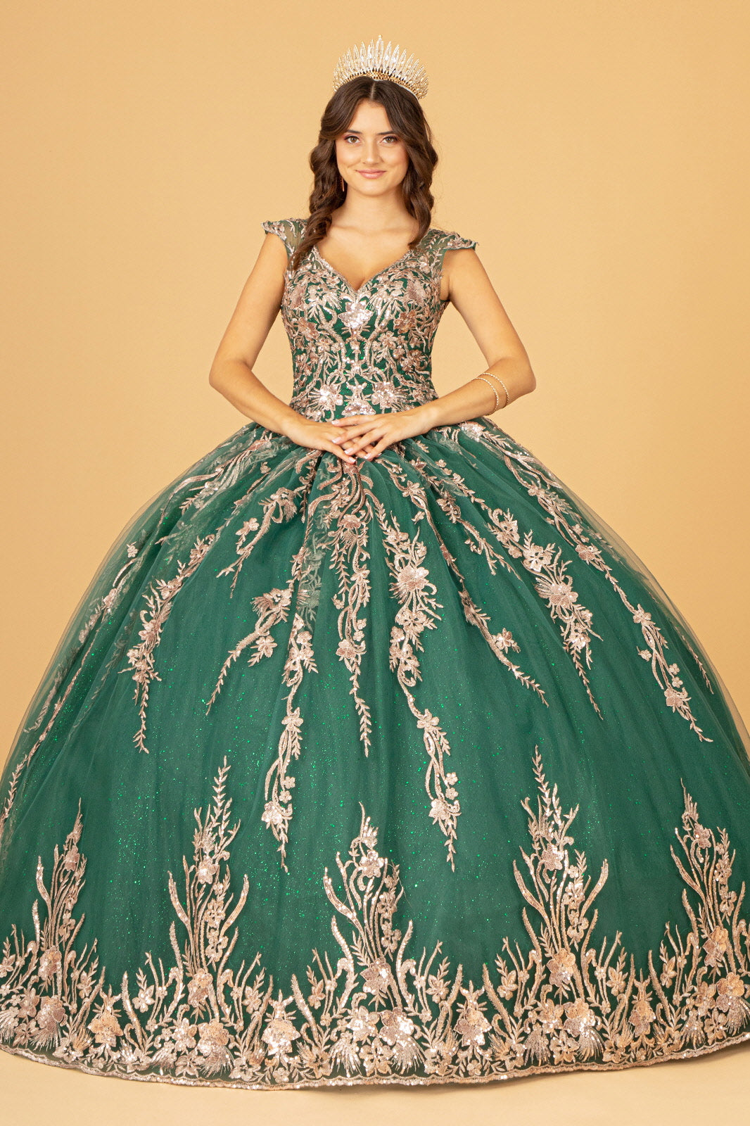Quinceniera Dresses Sleeveless Long Quinceniera Dress Green
