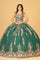 Quinceniera Dresses Sleeveless Long Quinceniera Dress Green