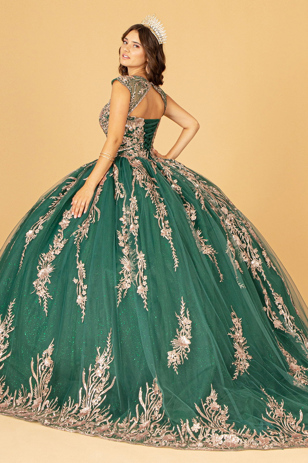 Quinceniera Dresses Sleeveless Long Quinceniera Dress Green