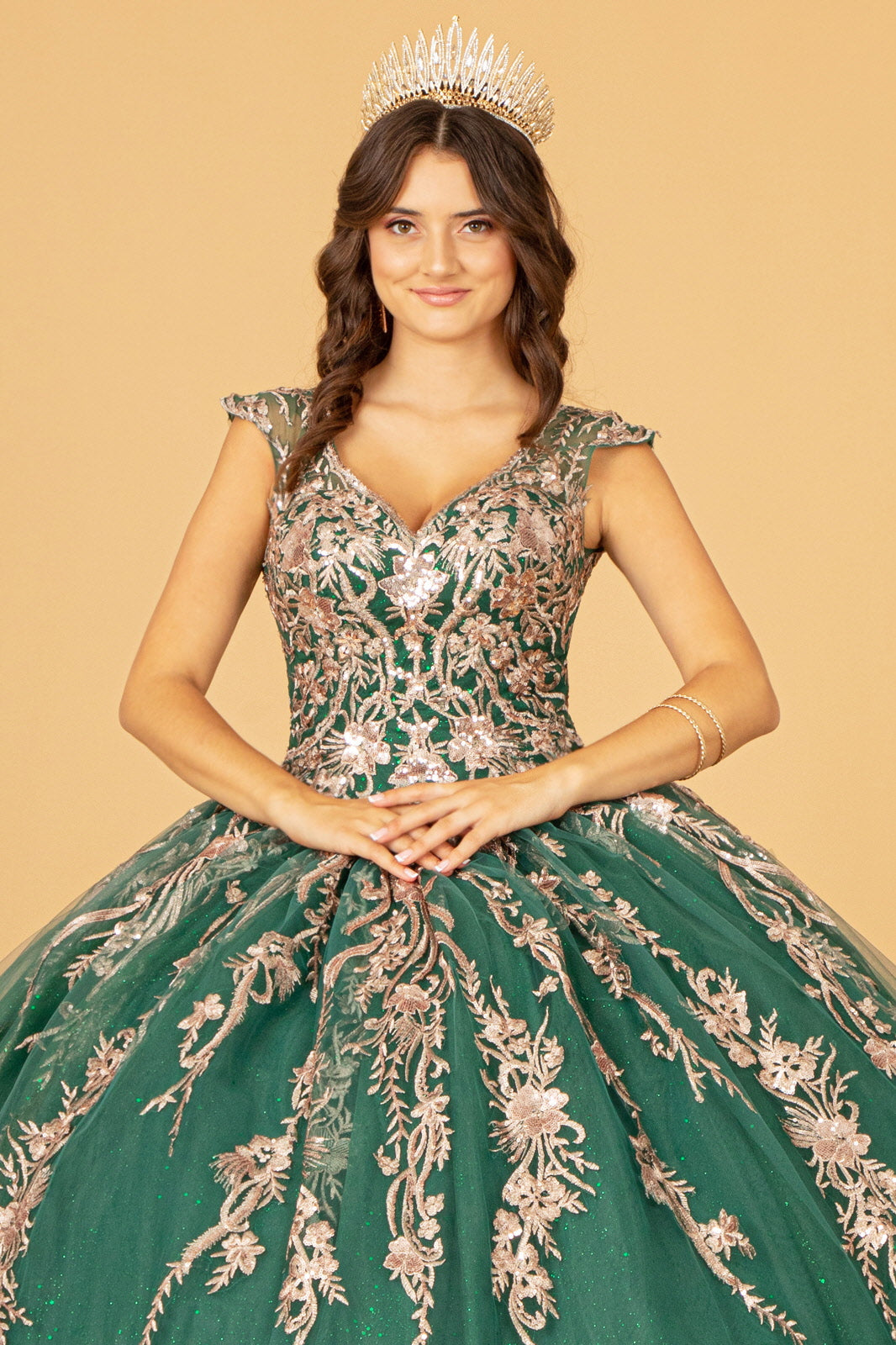 Quinceniera Dresses Sleeveless Long Quinceniera Dress Green