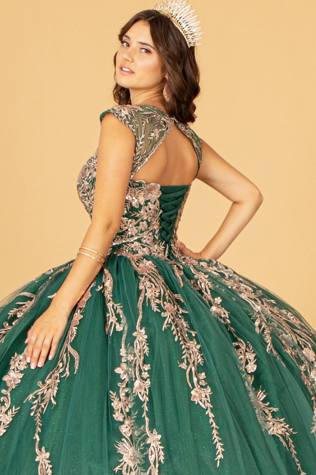 Quinceniera Dresses Sleeveless Long Quinceniera Dress Green