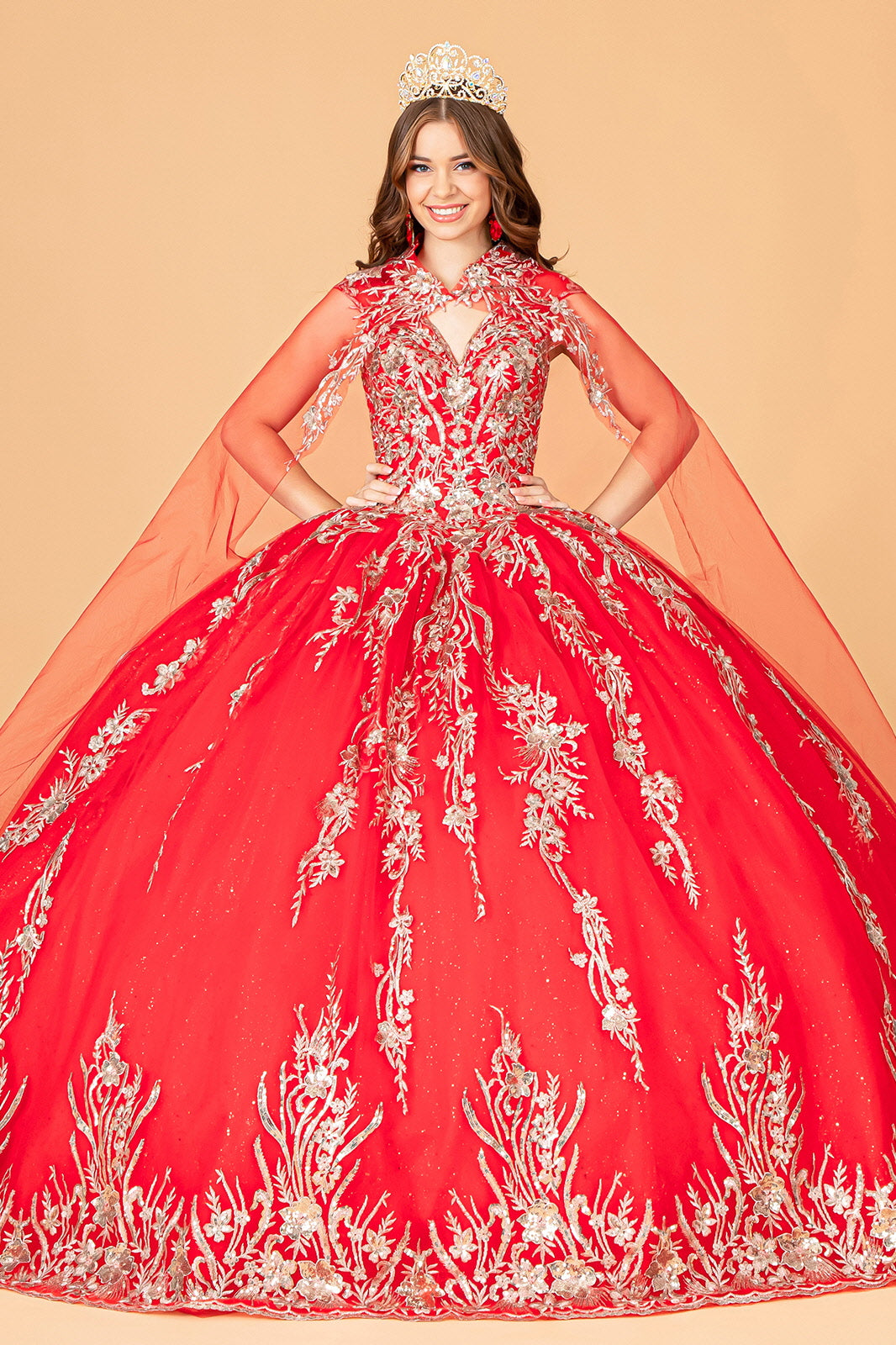 Quinceniera Dresses Sleeveless Long Quinceniera Dress Red