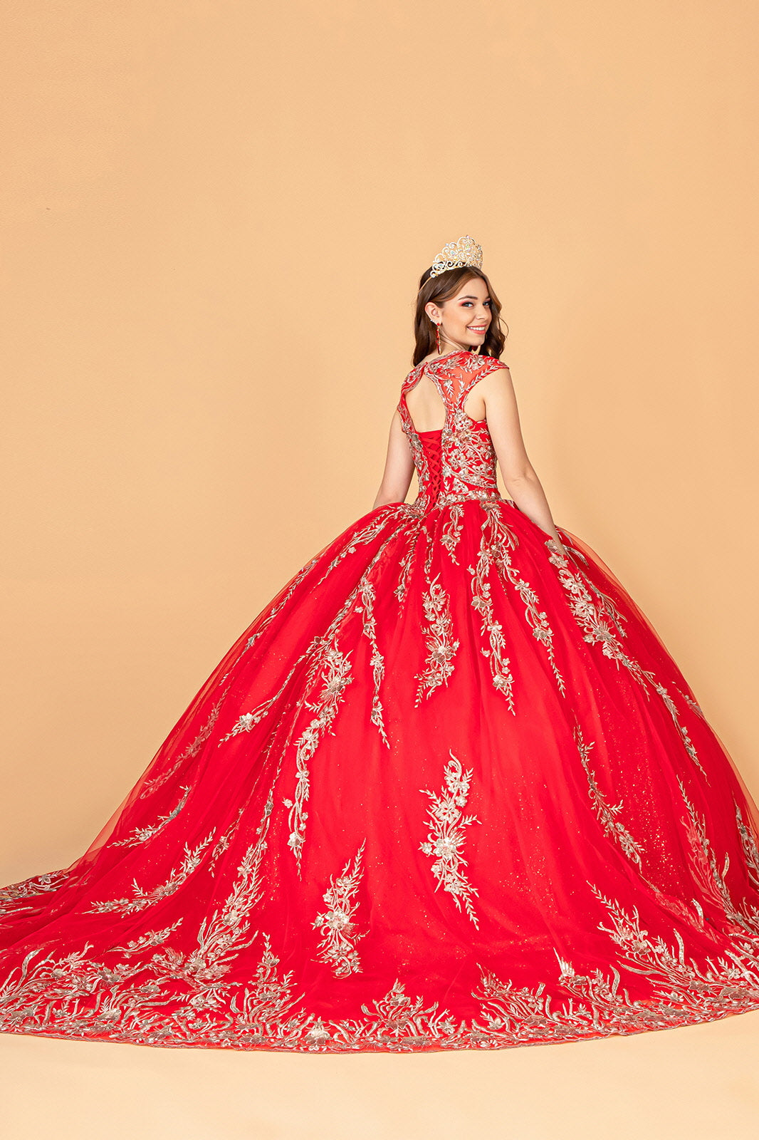 Quinceniera Dresses Sleeveless Long Quinceniera Dress Red