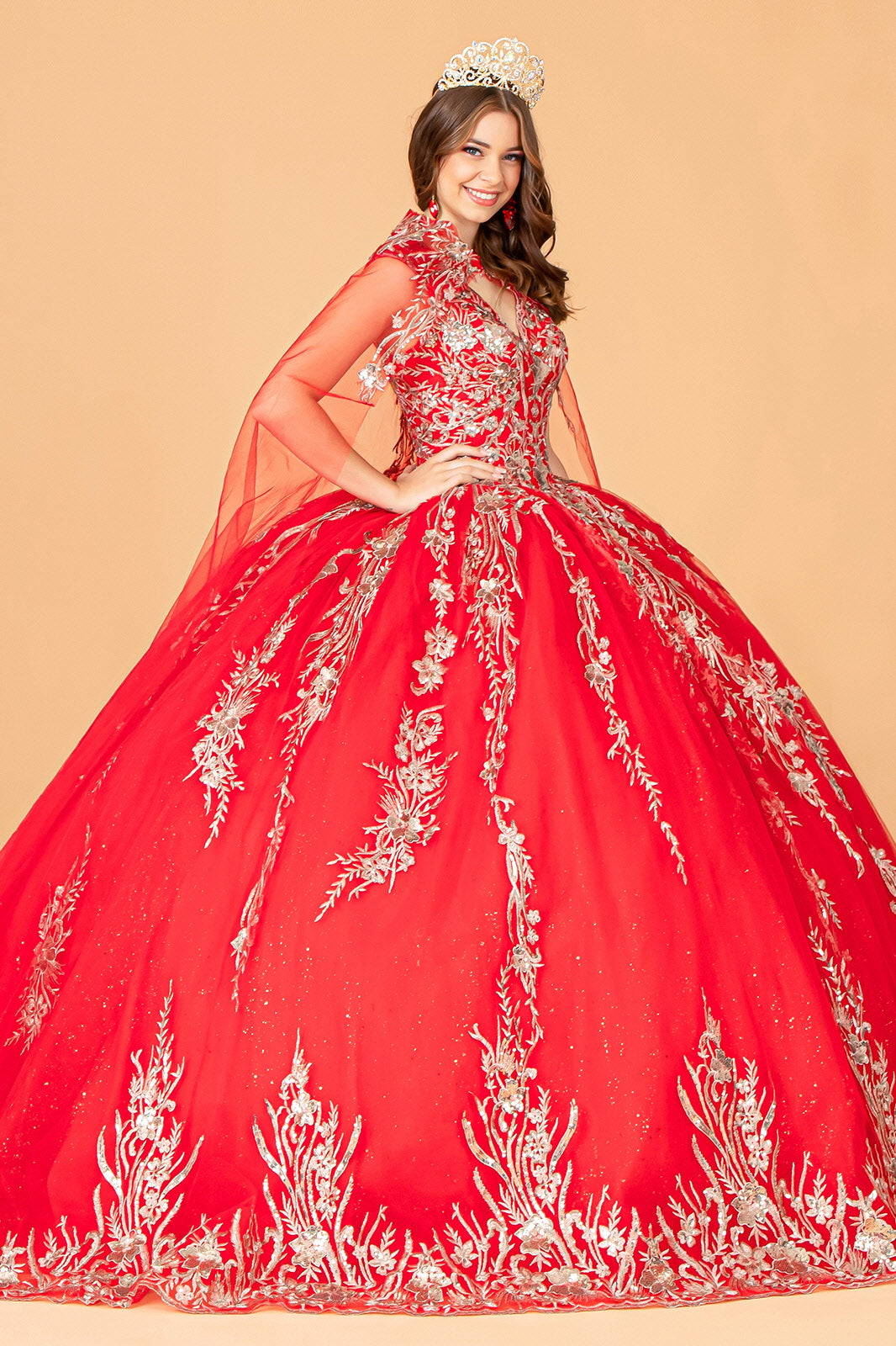Quinceniera Dresses Sleeveless Long Quinceniera Dress Red