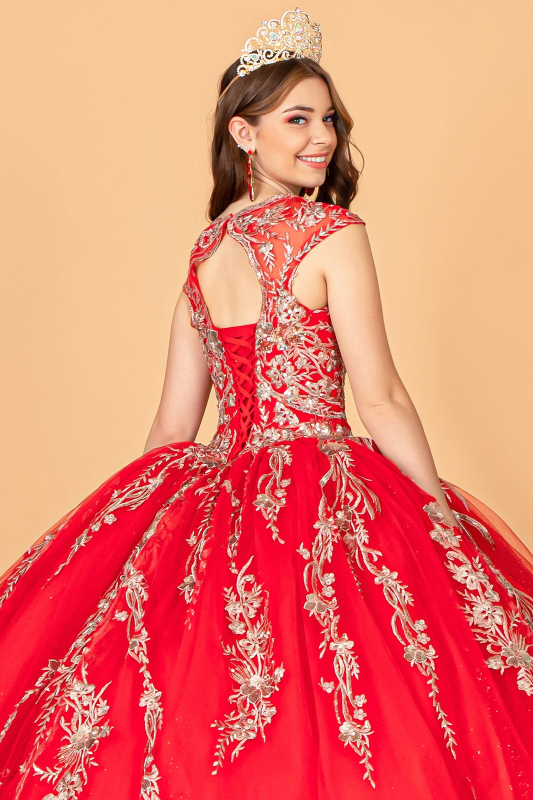 Quinceniera Dresses Sleeveless Long Quinceniera Dress Red
