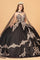 Quinceniera Dresses Strapless Long Sparkling Quinceniera Dress Black