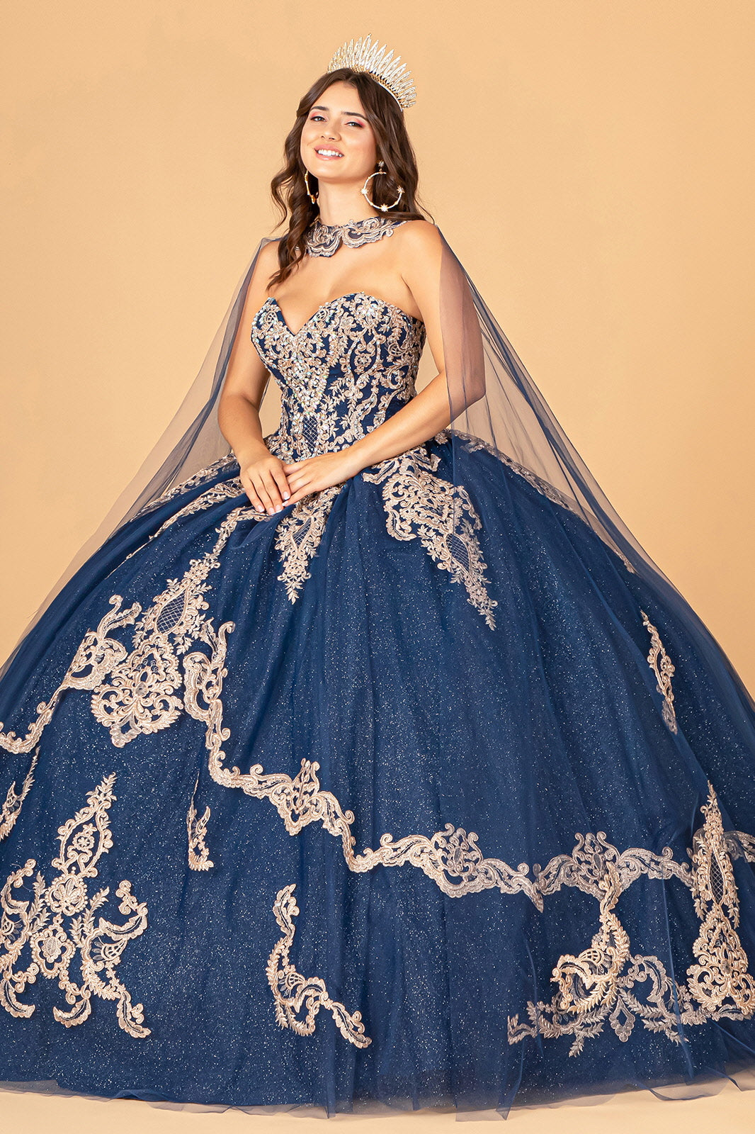 Quinceniera Dresses Strapless Long Sparkling Quinceniera Dress Lilac