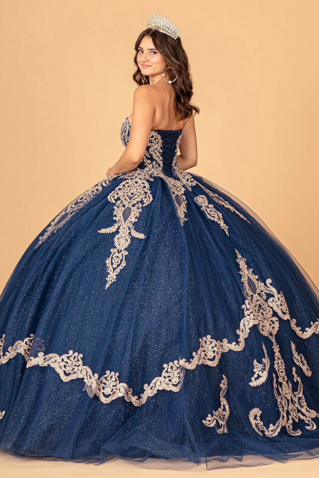 Quinceniera Dresses Strapless Long Sparkling Quinceniera Dress Lilac