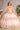 Quinceniera Dresses Flower Long Mesh Cape Quinceanera Gown Blush