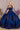 Quinceniera Dresses Flower Long Mesh Cape Quinceanera Gown Navy