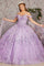 Quinceniera Dresses Detachable Back Drape Quinceanera Ball Gown Lavender