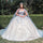 Quinceanera Dresses Long 3D Butterfly Glitter Cape Quinceanera Dress Lilac/Champagne