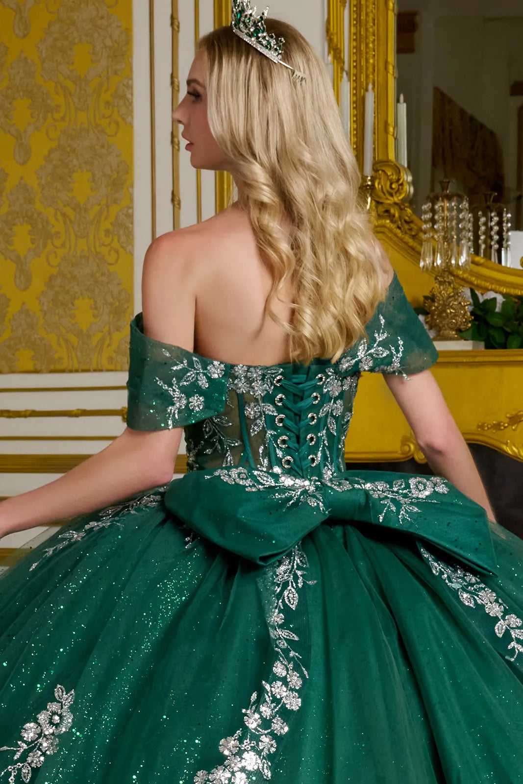 Quinceniera Dresses Ball Gown Long Sequin Sweet 16 Quinceanera Dress Green