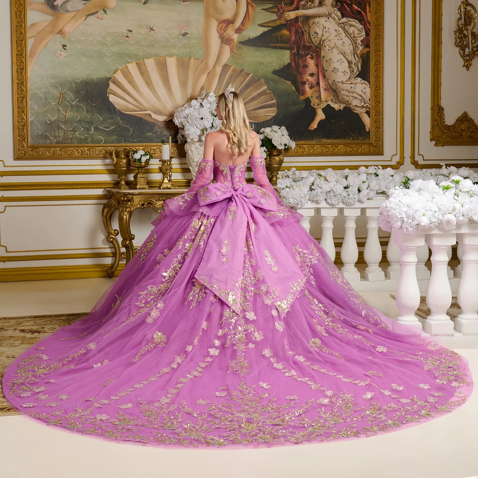 Quinceniera Dresses Long Sweet 16 Ruffle Glitter Quinceanera Dress Purple