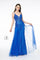 Glitter Mesh Illusion Deep V-Neck Long Prom Dress - The Dress Outlet Elizabeth K
