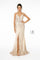Glitter Mesh Illusion Long Prom Dress - The Dress Outlet Elizabeth K