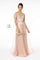 Glitter Print Mesh Long Prom Dress - The Dress Outlet Elizabeth K