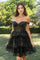 Cocktail Dresses Short Glitter Print Homecoming Cocktail Dress Black