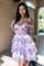 Cocktail Dresses Short Glitter Print Homecoming Cocktail Dress Lilac