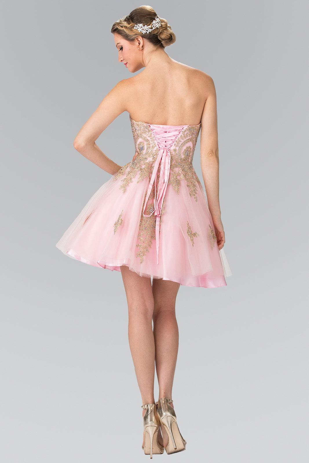 Homecoming Short Strapless Prom Cocktail Dress - The Dress Outlet