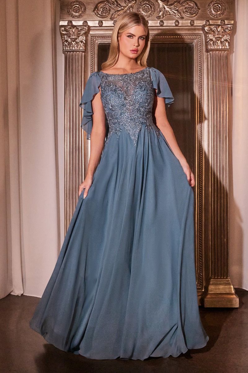 Mother of the Bride Dresses Formal Long A Line Mother of the Bide Dress Smoky Blue