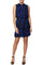 Cocktail Dresses Short Floral Print Tiered Cocktail Dress Black Azure