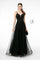 Illusion Deep V-Neck Mesh Long Prom Dress Sale - The Dress Outlet